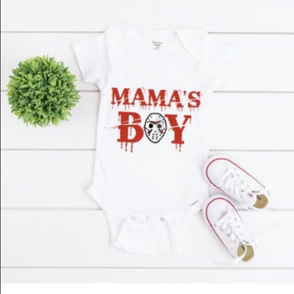 Mamas Boy Jason Horror Movie Friday Infant Onesie